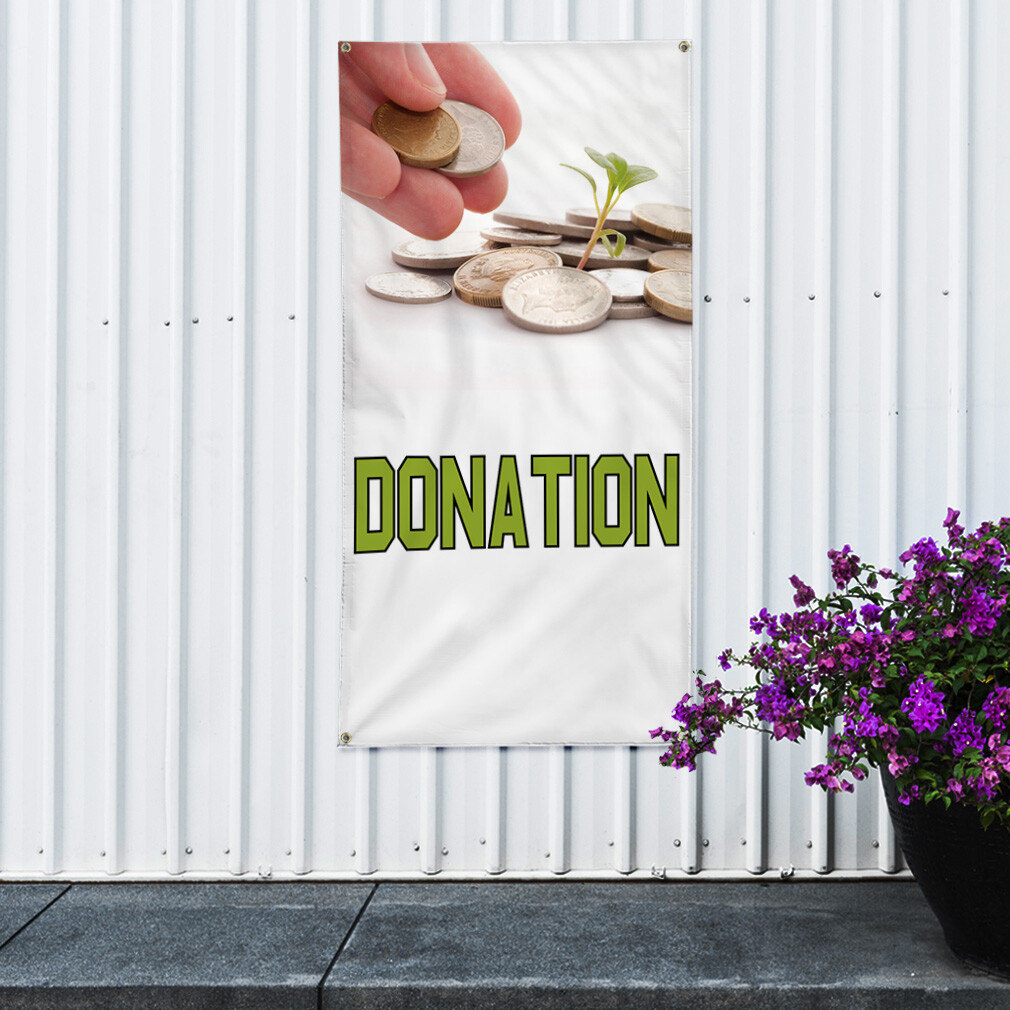 Vertical Vinyl Banner Multiple Sizes Donation Weatherproof Industrial Yard Signs