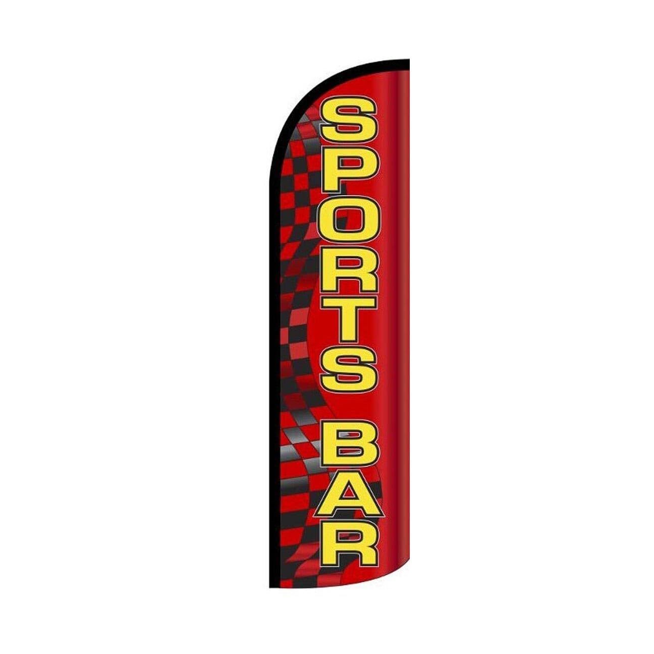 Sports Bar Swooper Flutter Windless Feather Flag | 3ft W x 11.5ft Tall