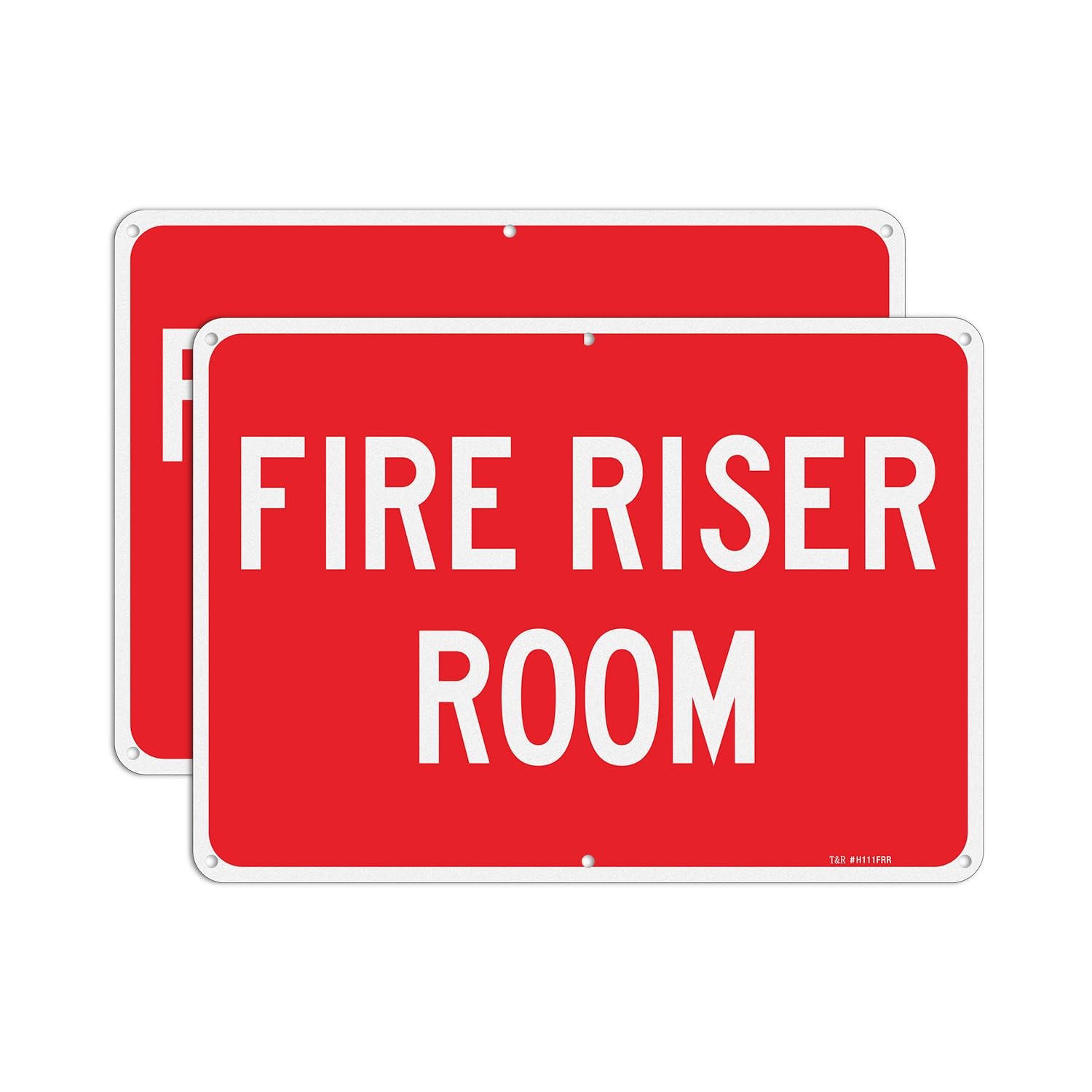 Large Fire Riser Room Sign – 2 Pack – 14 x 10 Inches Rust .040 Aluminum Refle…