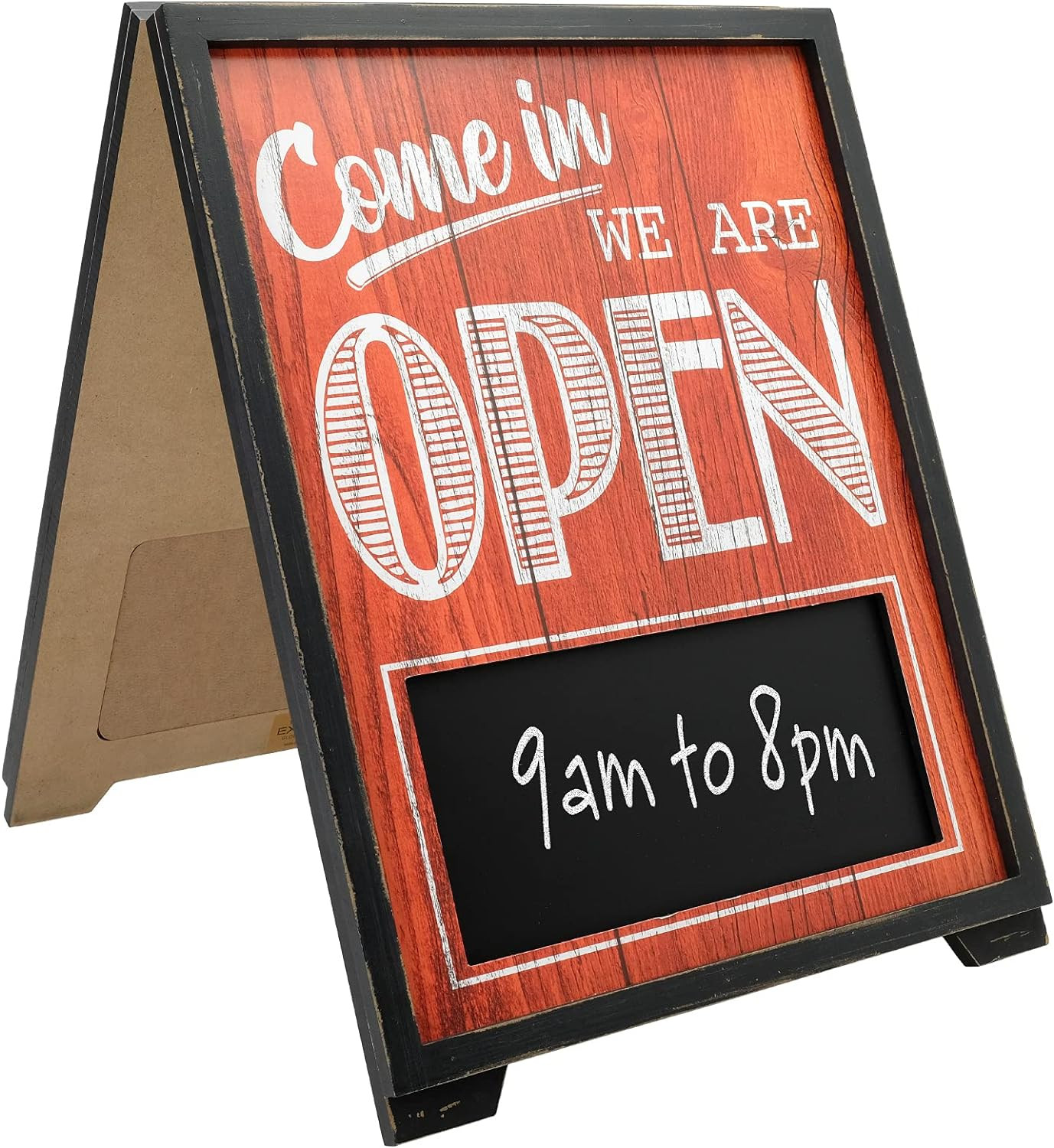 Excello Global Products A-Frame Open/Closed Sign W Chalkboard Rustic Easy to Mou