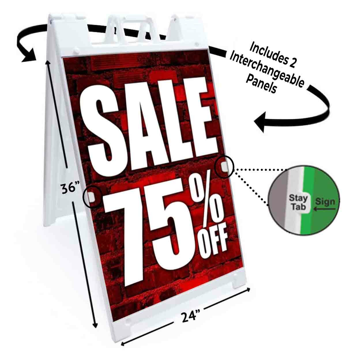 SALE 75% OFF Signicade 24×36 Aframe Sidewalk Sign Banner Decal DISCOUNT SPECIAL