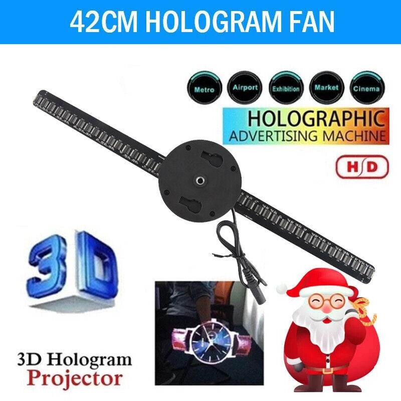 42cm 3D Holographic Projector 224 LED WIFI PC Hologram Advertising Display Fan