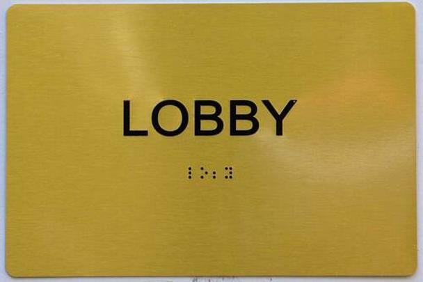 Lobby Sign- Gold(Aluminium, Gold/Black,Size 6X9) ….–REF24-1027