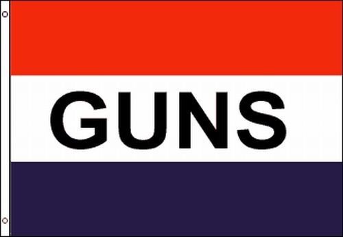 5 X 3ft GUNS Advertisement FLAG & SIGN *Fly Flag for Attention Grabbing*