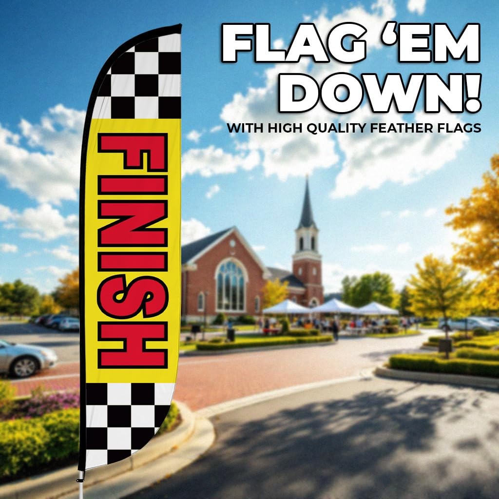 Lookourway Feather Flag Pole Kit – 12 Feet Tall Advertising Flag Banner