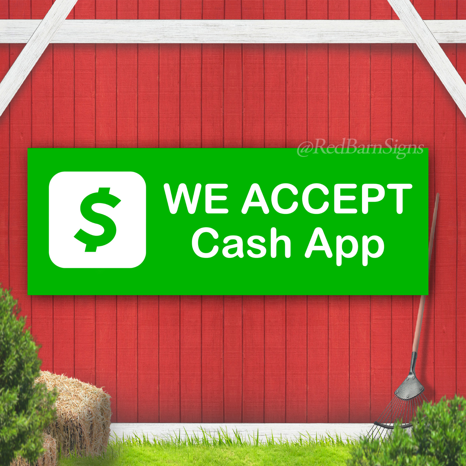 We Accept Cash App Indoor Outdoor Vinyl Banner Design