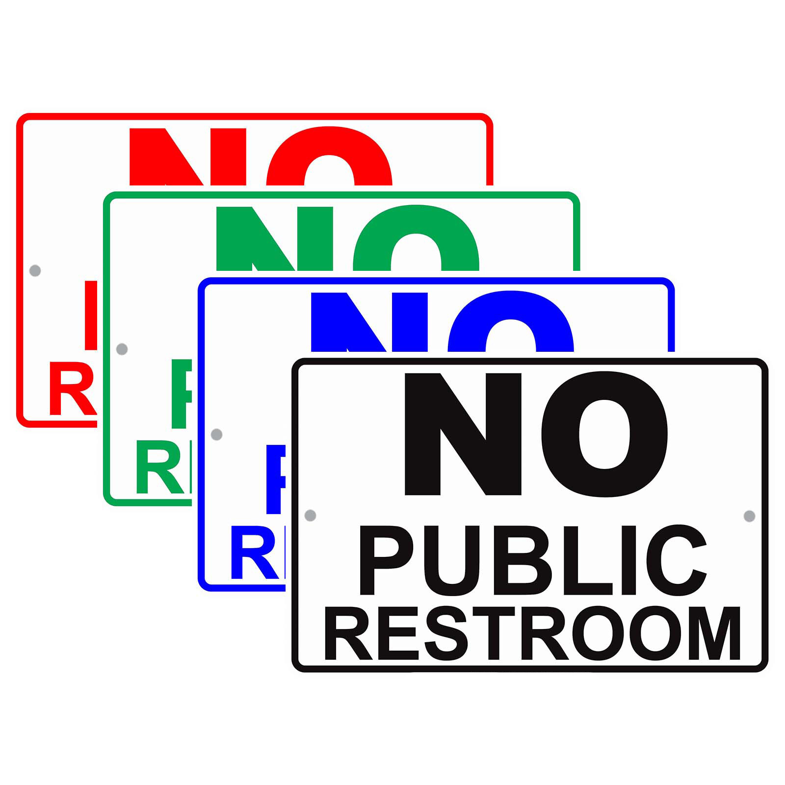 No Public Restroom Sign Business Retail Office Toilet Policy Aluminum Metal Sign