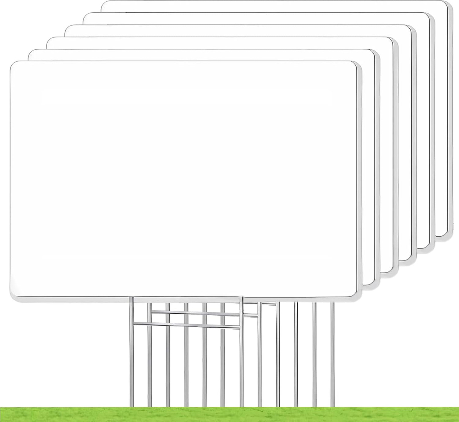 Blank Yard Signs with Stakes 17×12 inches 6 Pack Waterproof Corrugated Plastic
