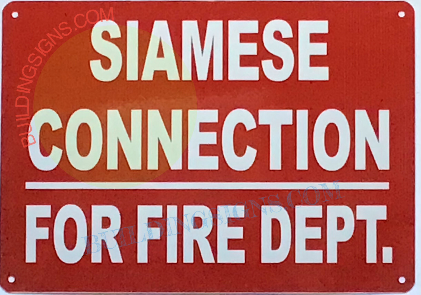 SIAMESE CONNECTION FOR FIRE DEPT SIGN (7×10, Red, Aluminum) -REF24-1027