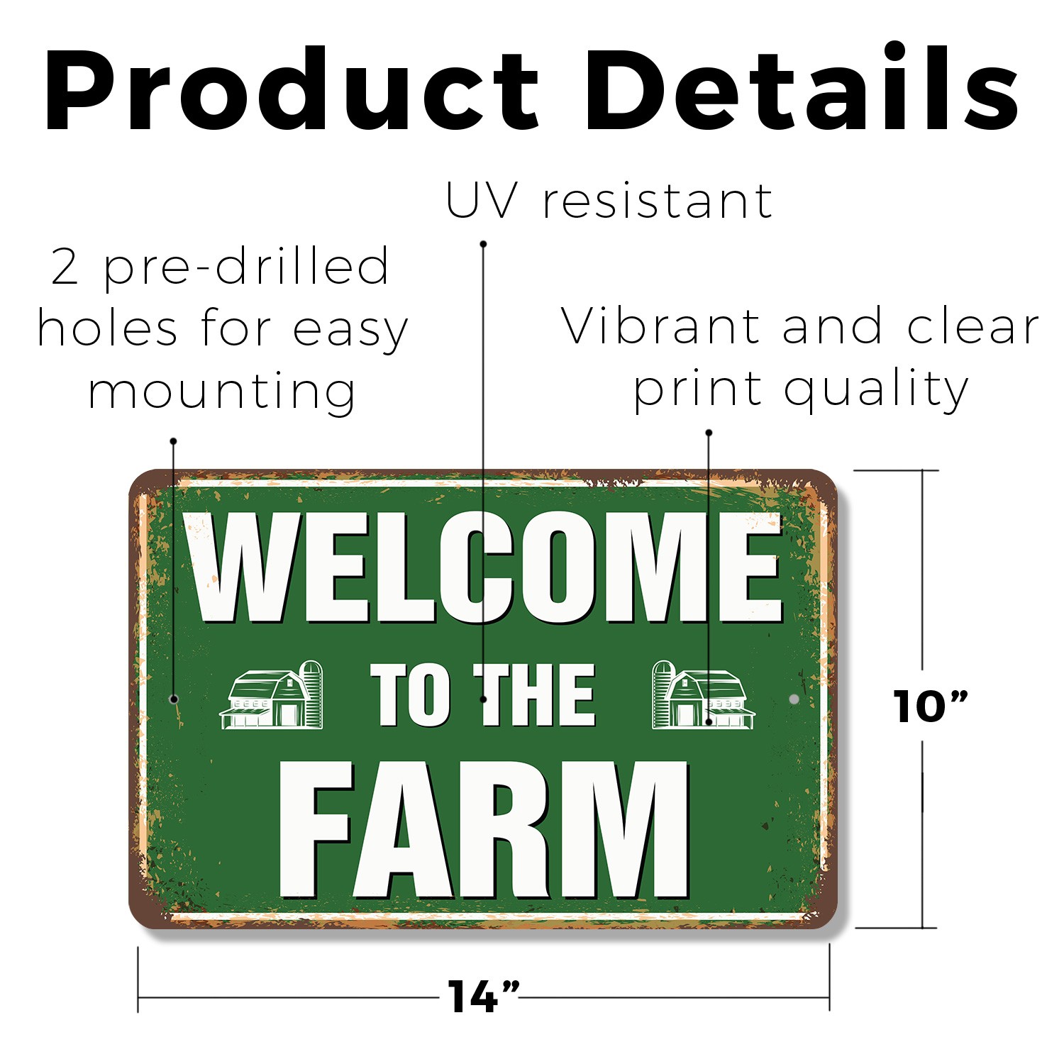 Welcome To The Farm Street Sign Moo Baa Neigh Hello Durable for Driveways Barns