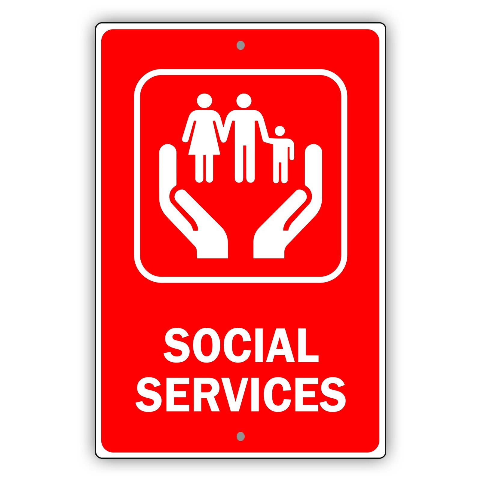 Social Services Sign Community Awareness Social Work Notice Aluminum Metal Sign