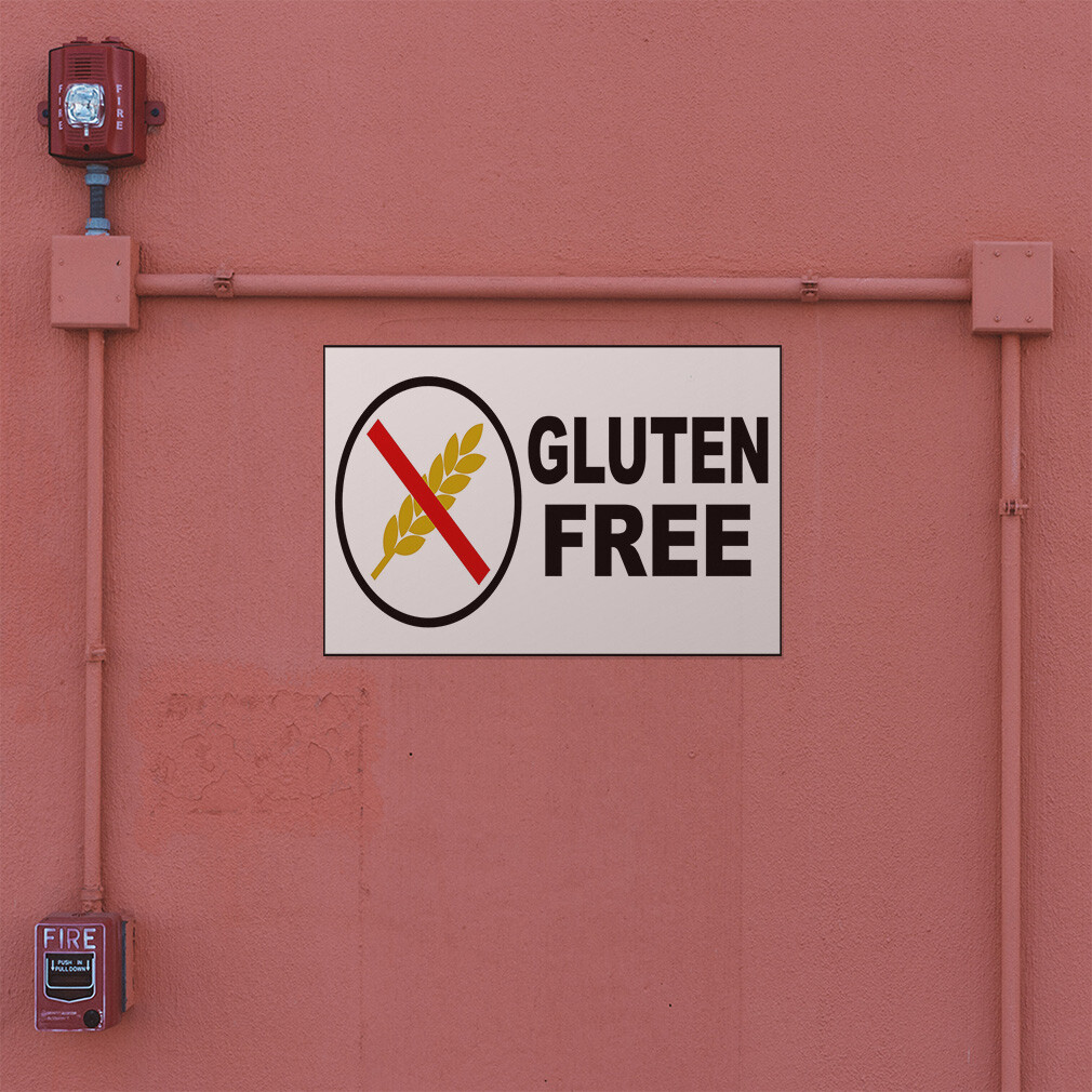Decal Stickers Gluten Free Food Fair Restaurant Cafe Market Store Sign Label