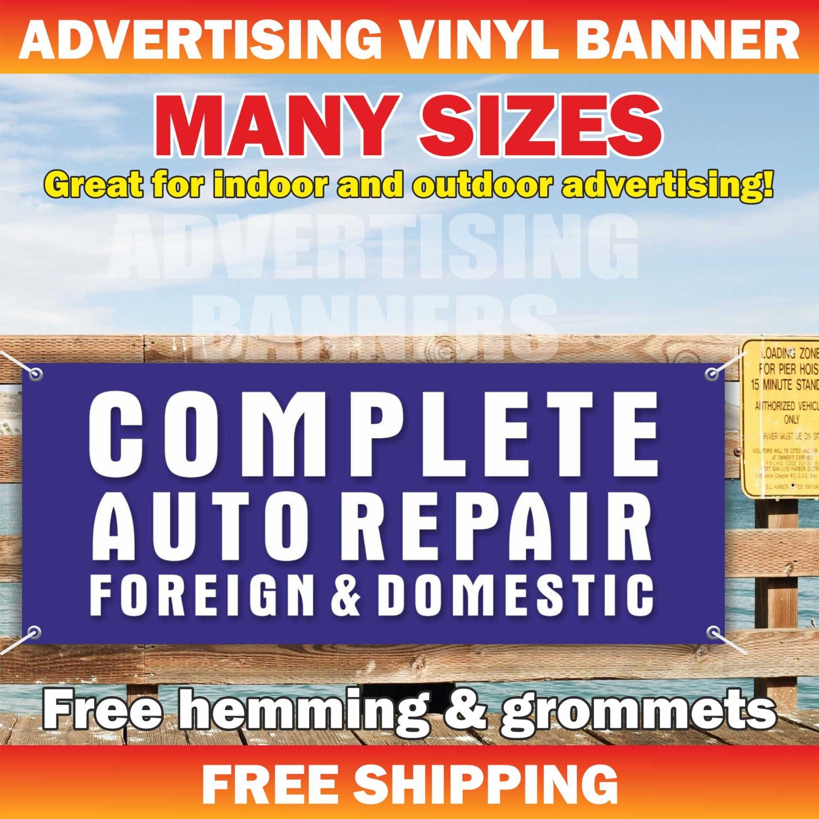 COMPLETE AUTO REPAIR Advertising Banner Vinyl Mesh Sign car service shop garage