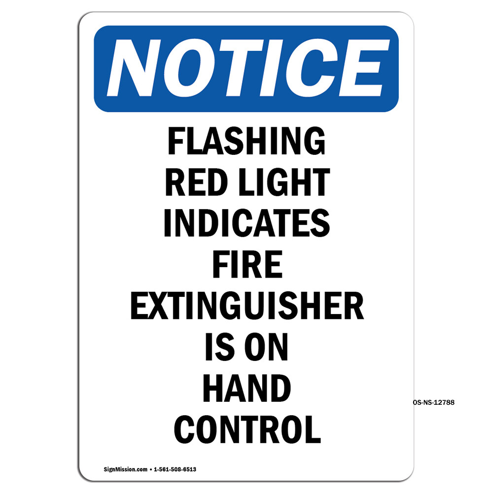 Flashing Red Light Indicates Fire OSHA Notice Sign Metal Plastic Decal