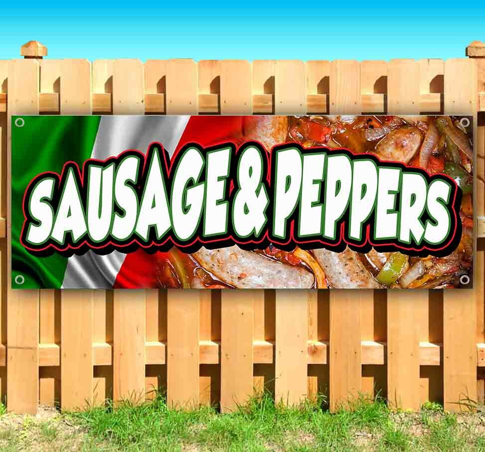 SAUSAGE & PEPPERS Advertising Vinyl Banner Flag Sign Many Sizes FOOD