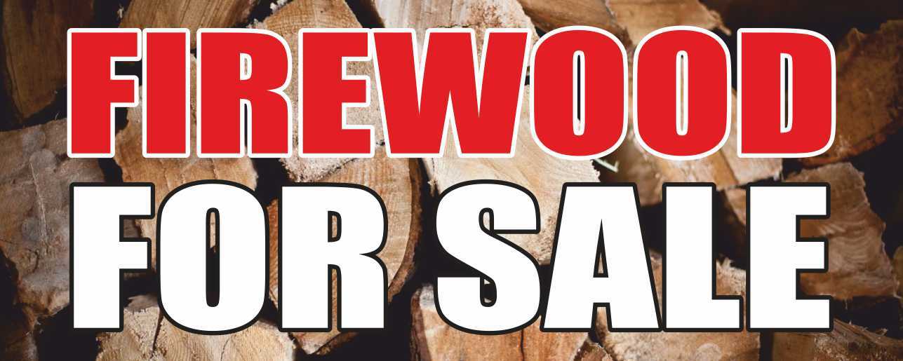 FIREWOOD FOR SALE Advertising Banner Vinyl Mesh Sign campfire wood logs tree
