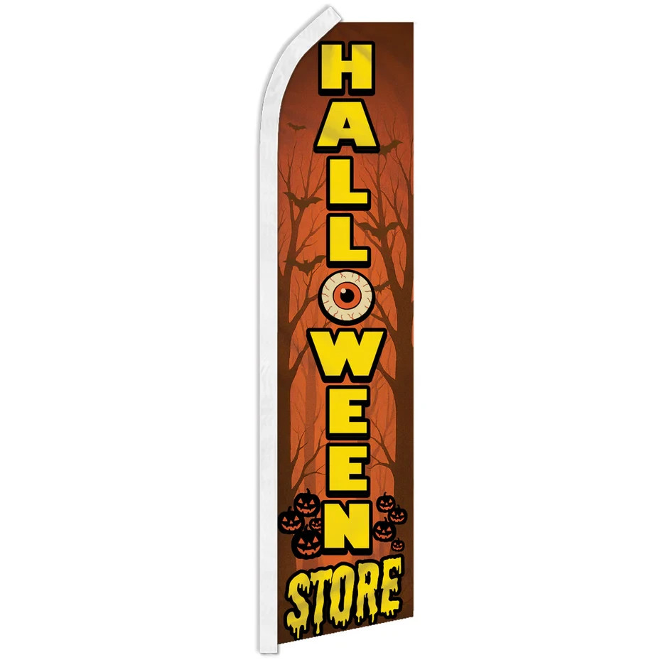 Halloween Store Orange Swooper Flutter Advertising Feather Flag Holiday Flag