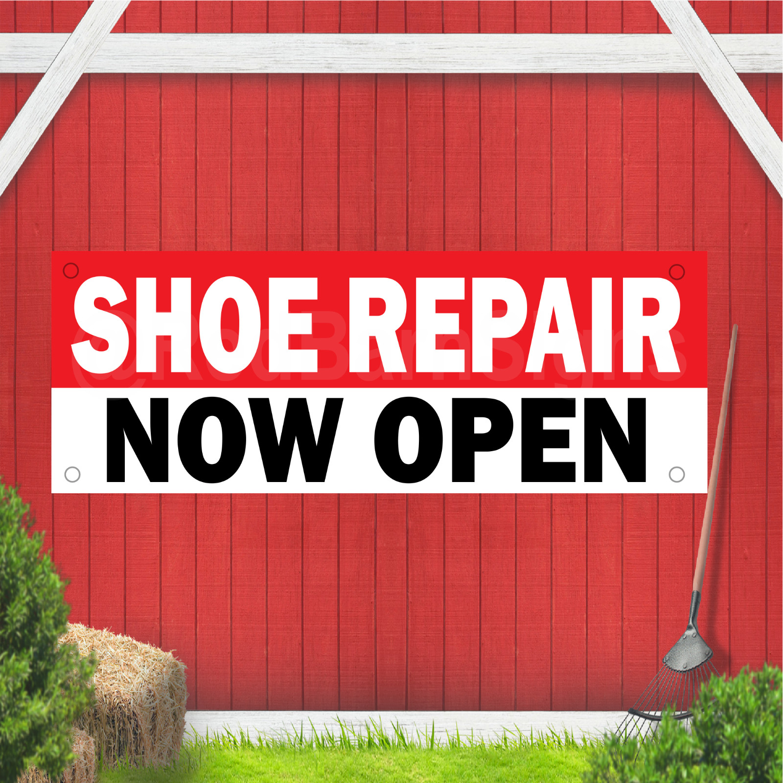 Shoe Repair Now Open Indoor Outdoor Vinyl Banner Design