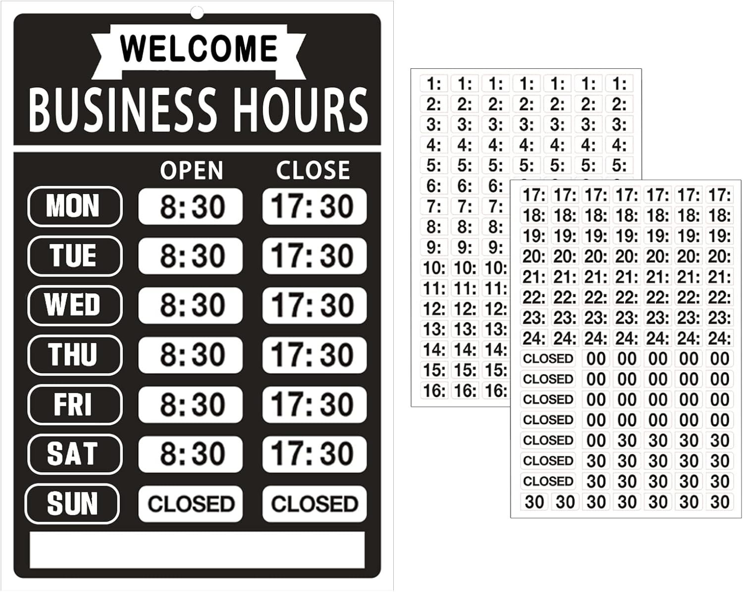 Opening Hour Kit,Changeable Store Hours Plaque,Hour Indicator for Office,Open…
