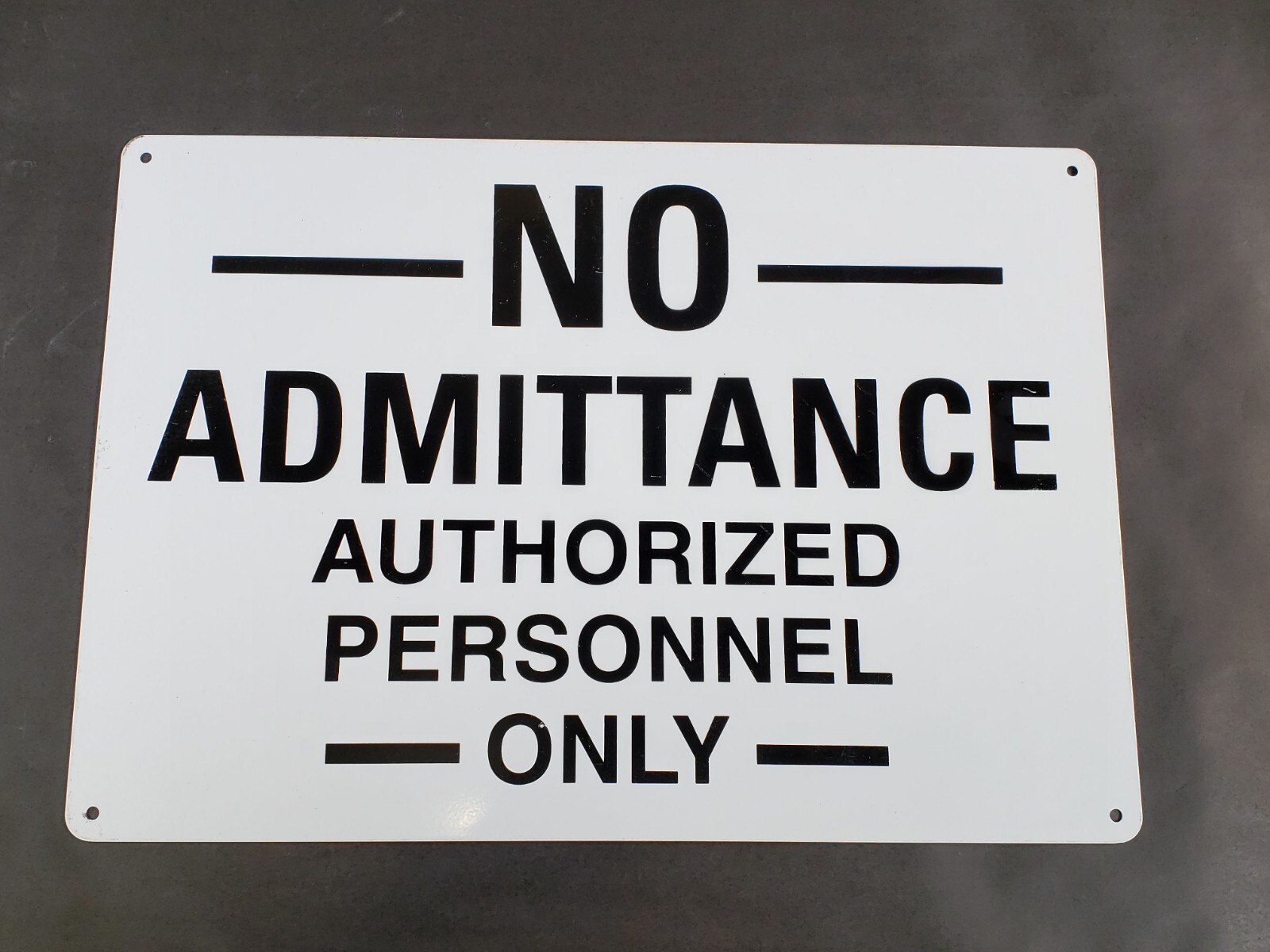 White No Admittance Authorized Personnel Only Sign 20″ X 14″