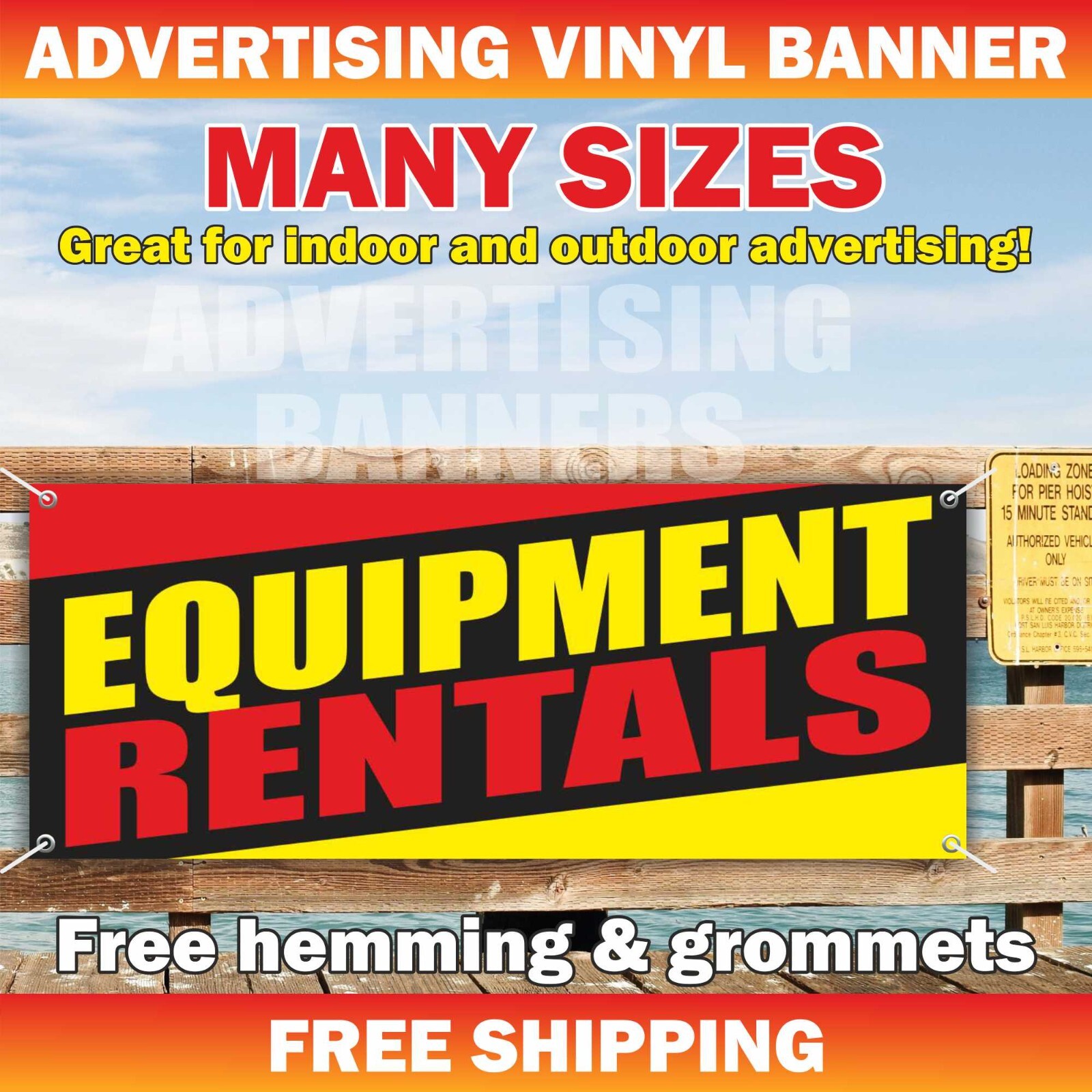 EQUIPMENT RENTAL Advertising Banner Vinyl Sign Tools Construction Rent Shop Sale
