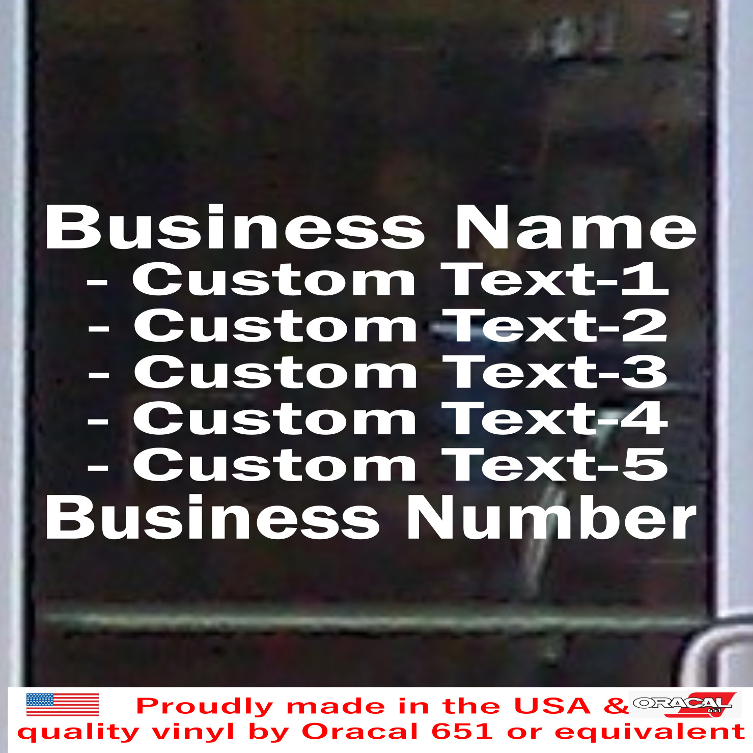 Custom Store Shop Name Phone Number Services Free Text Sign Vinyl Decal BS029