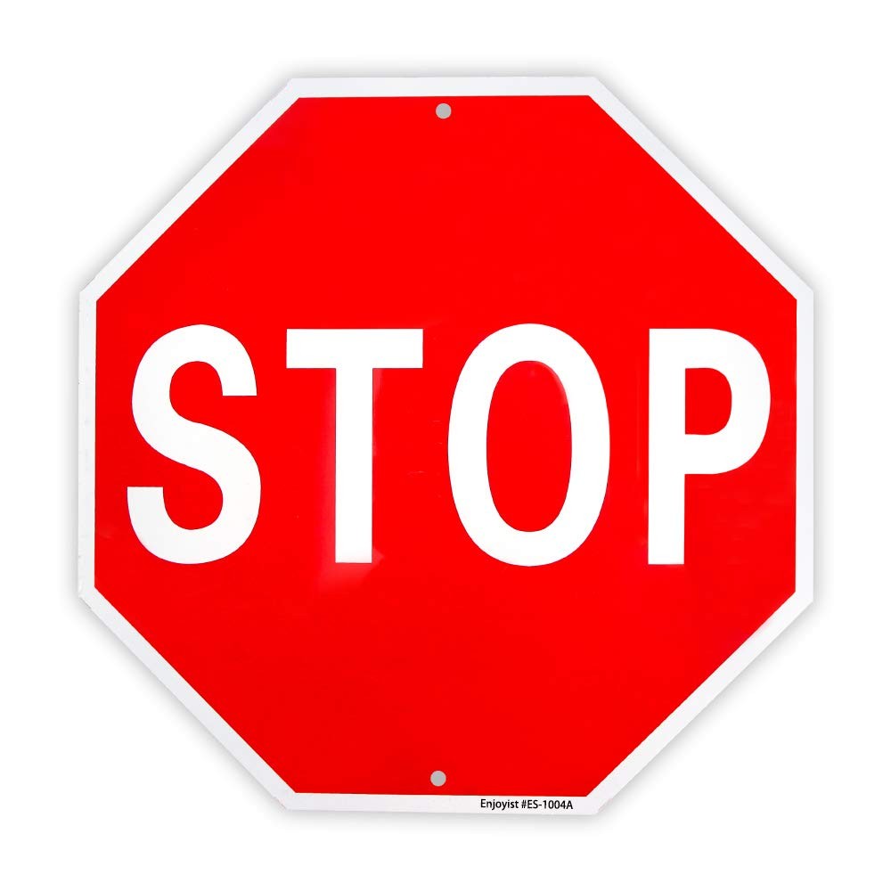 Stop Sign Street Slow Warning Sign 12″x 12″ 40 Mil Rust Free Aluminum – Refle…