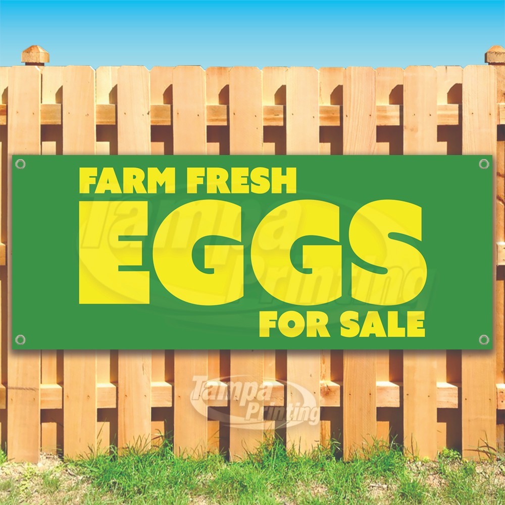 FARM FRESH EGGS Advertising Food Organic Vinyl Banner Flag Sign USA SB10565