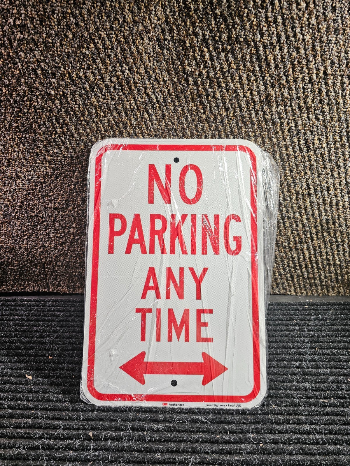 (QTY 3) SmartSign 1ARC No Parking Any Time Sign 12″ x 18″ Aluminum 3M Authorized