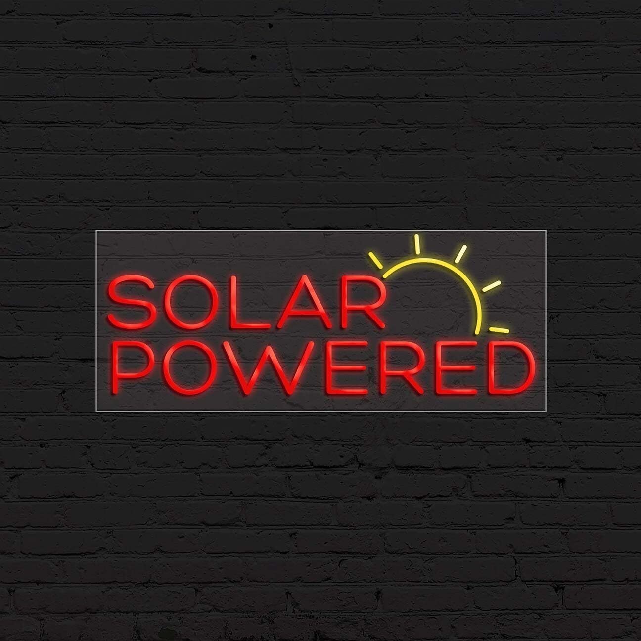 Solar Powered Neon Sign for Retail Displays | LED Flex Neon | 30″W x 12″H x 1″D