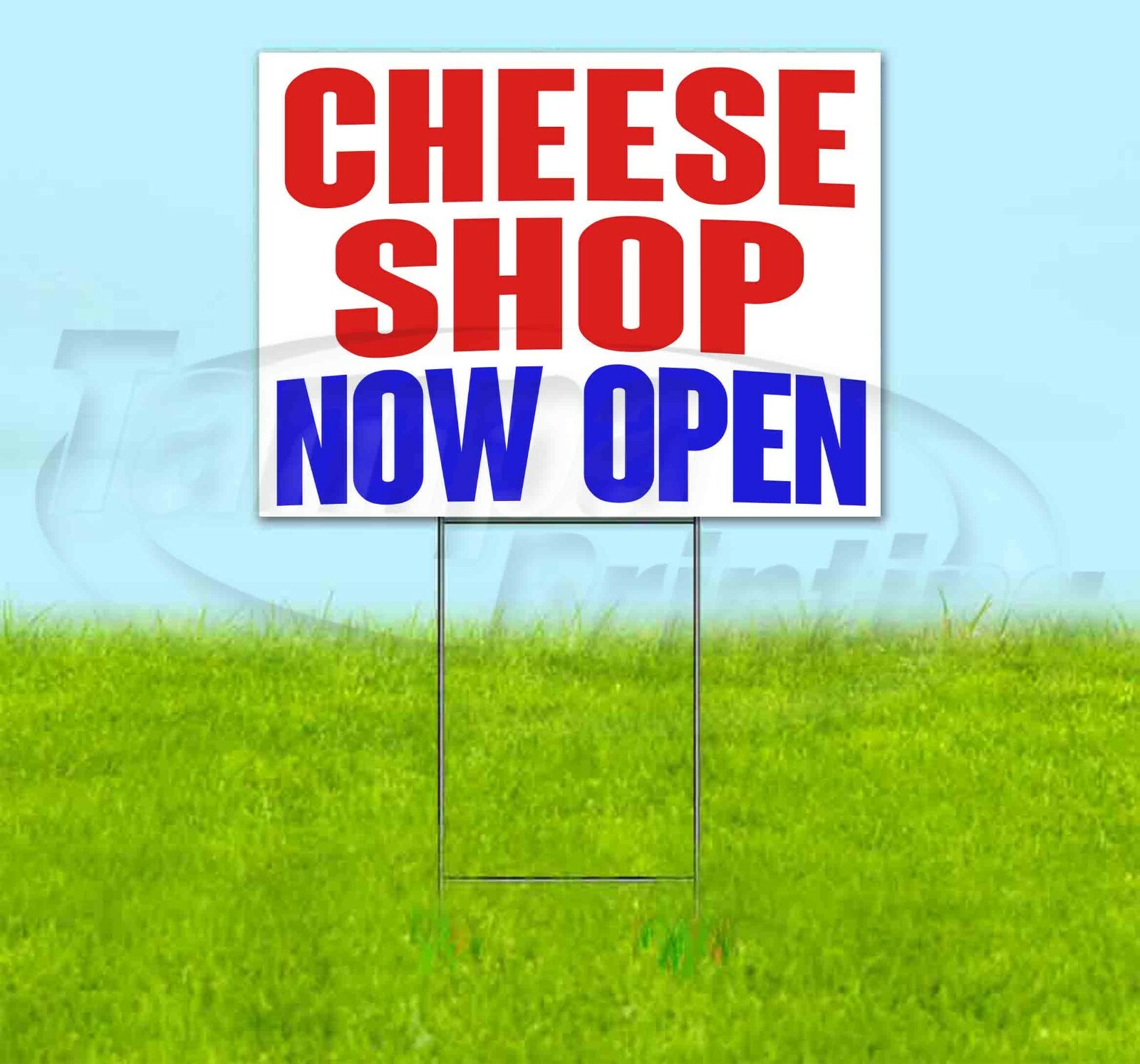 CHEESE SHOP NOW OPEN Yard Sign Corrugated Plastic Bandit Lawn Decorations