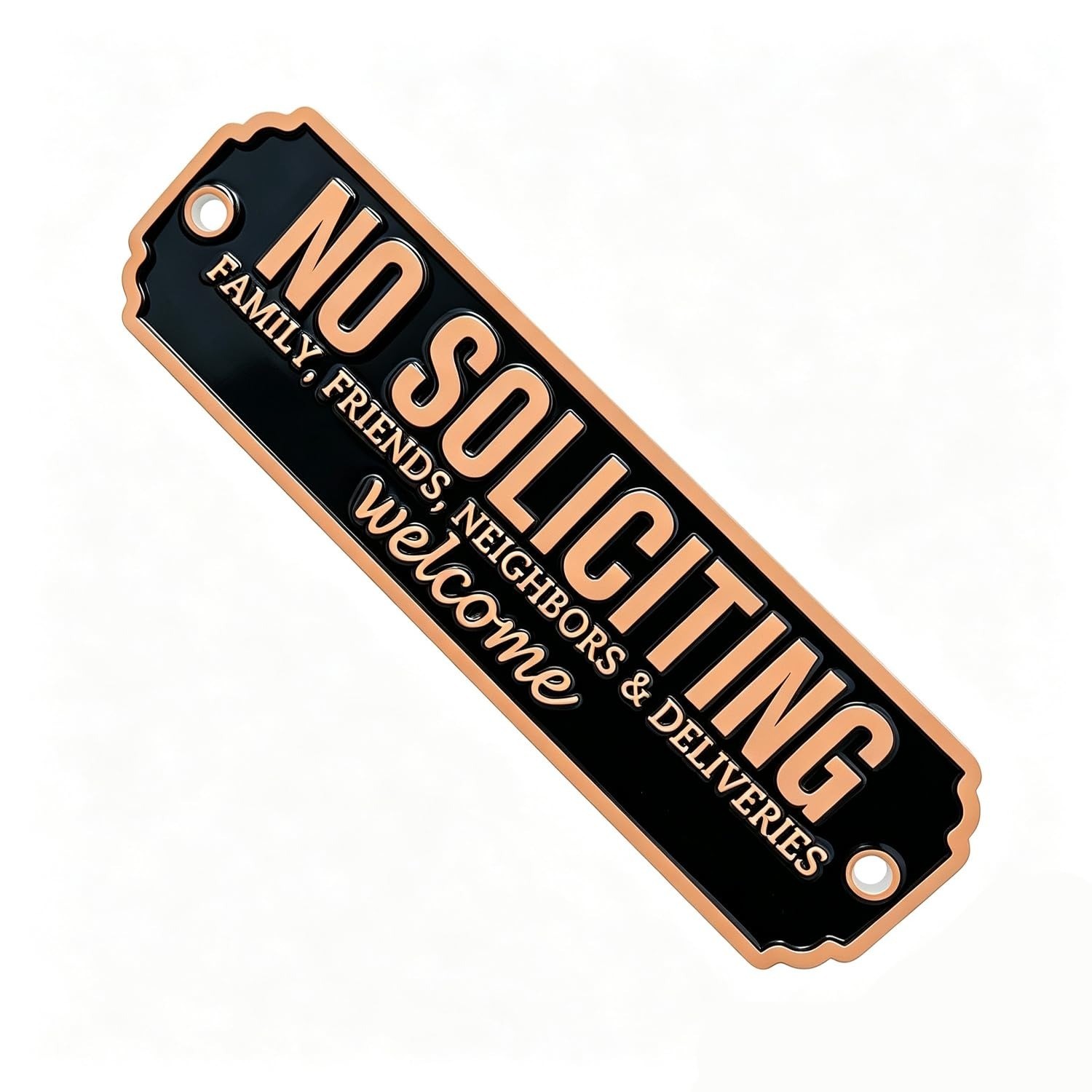 Brass No Soliciting Sign – Elegant Welcome Door Sign for Home & Office