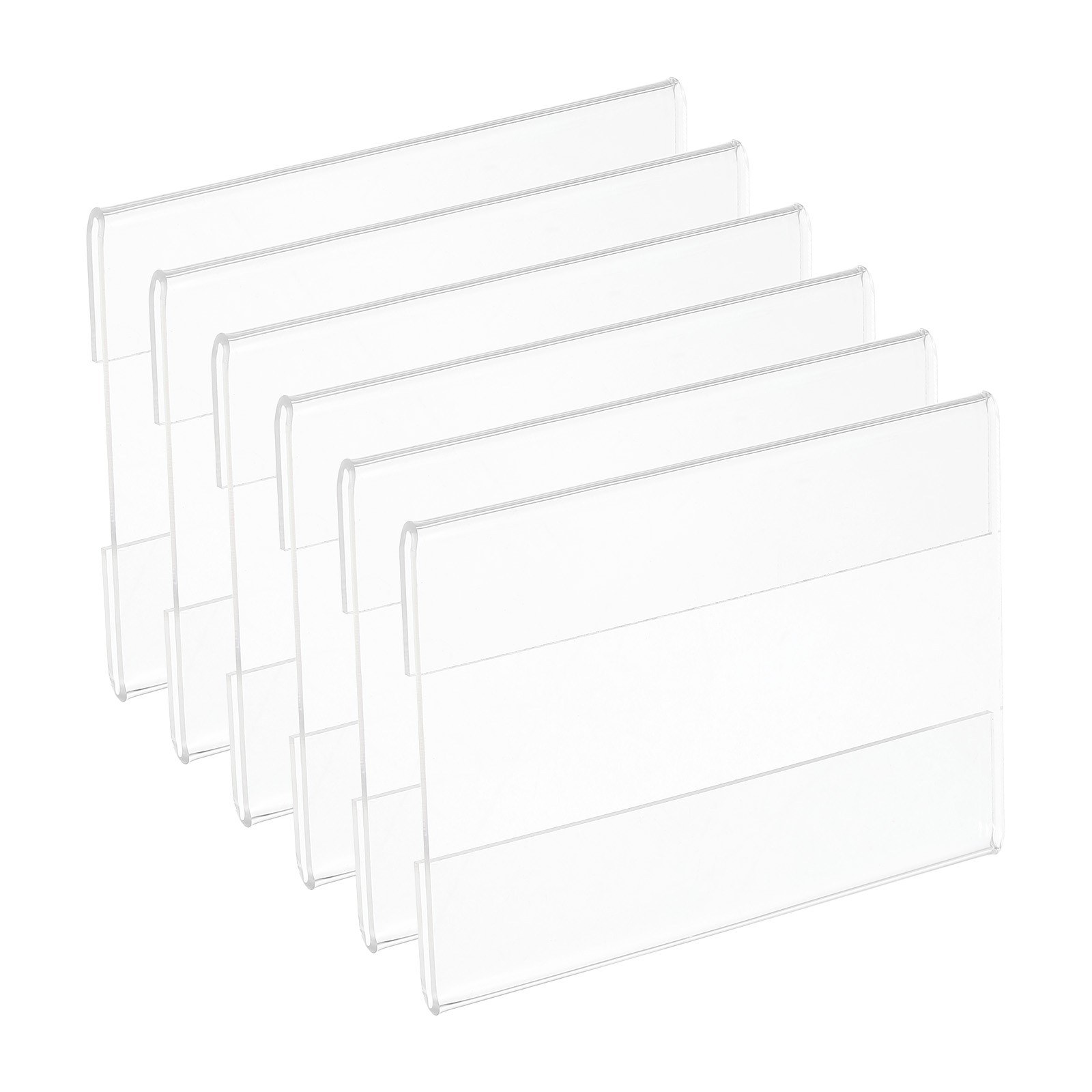 6Pcs 2.5×3.5″ Wall Mount Acrylic Sign Holder with Tape for Office, Clear