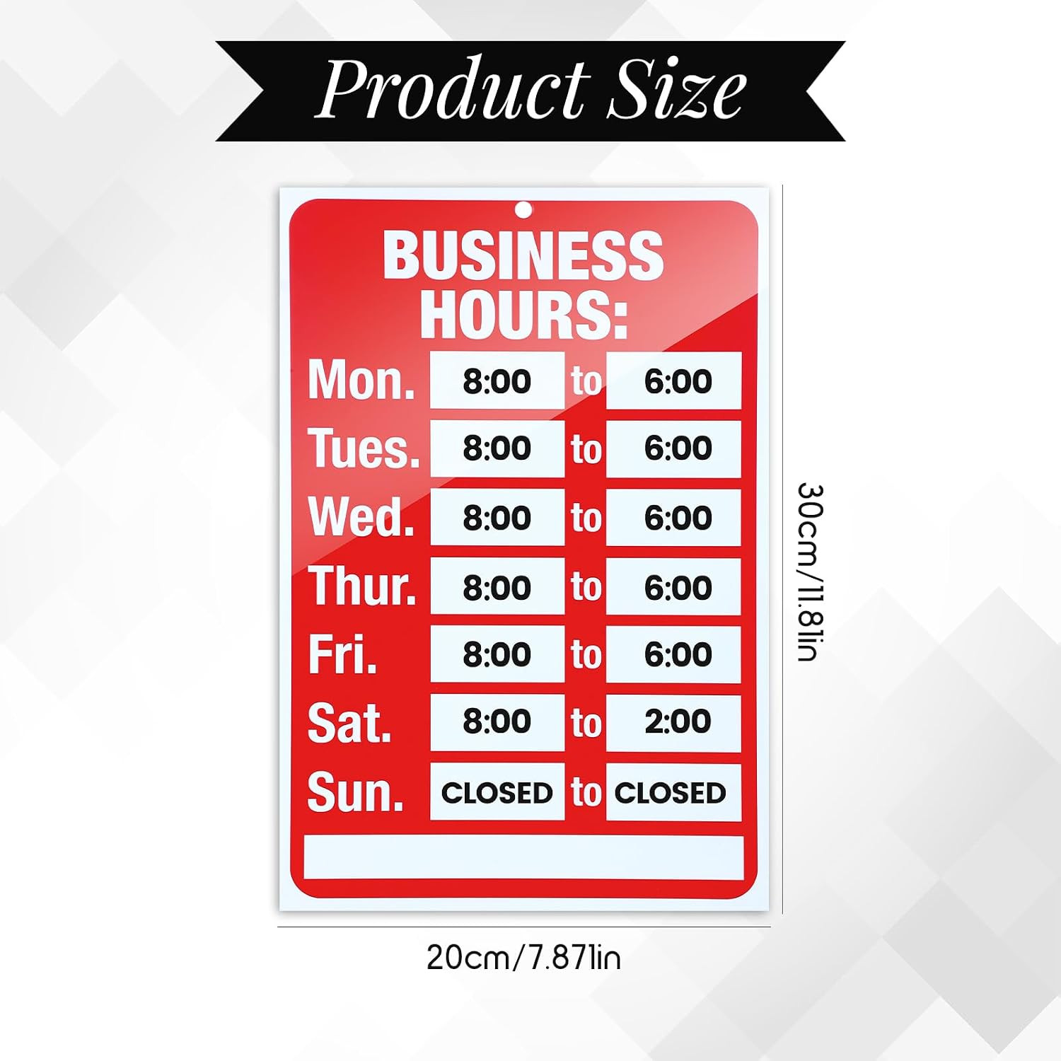 2 Pcs Business Hours Sign, Open Hours Signs for Business Adjustable Open and Clo