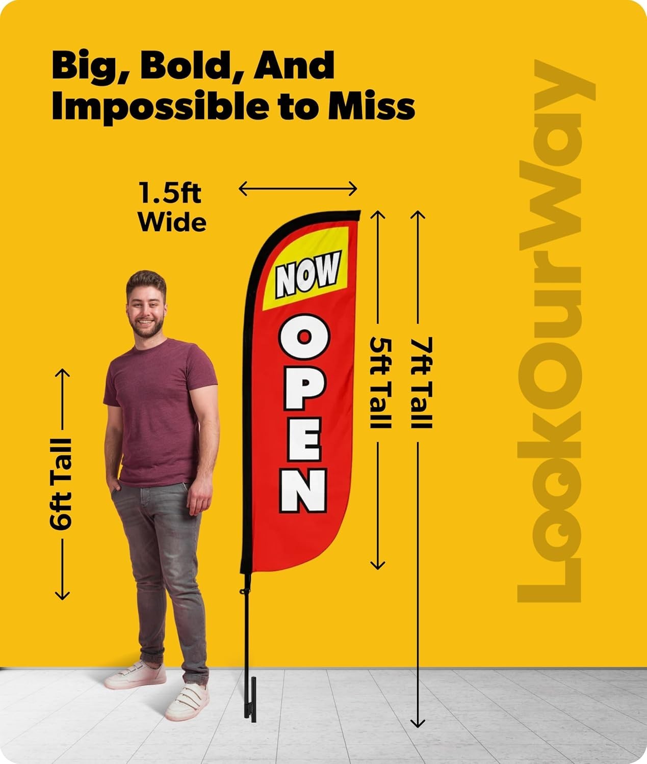 Portable Open Flags – Ground Spike Included