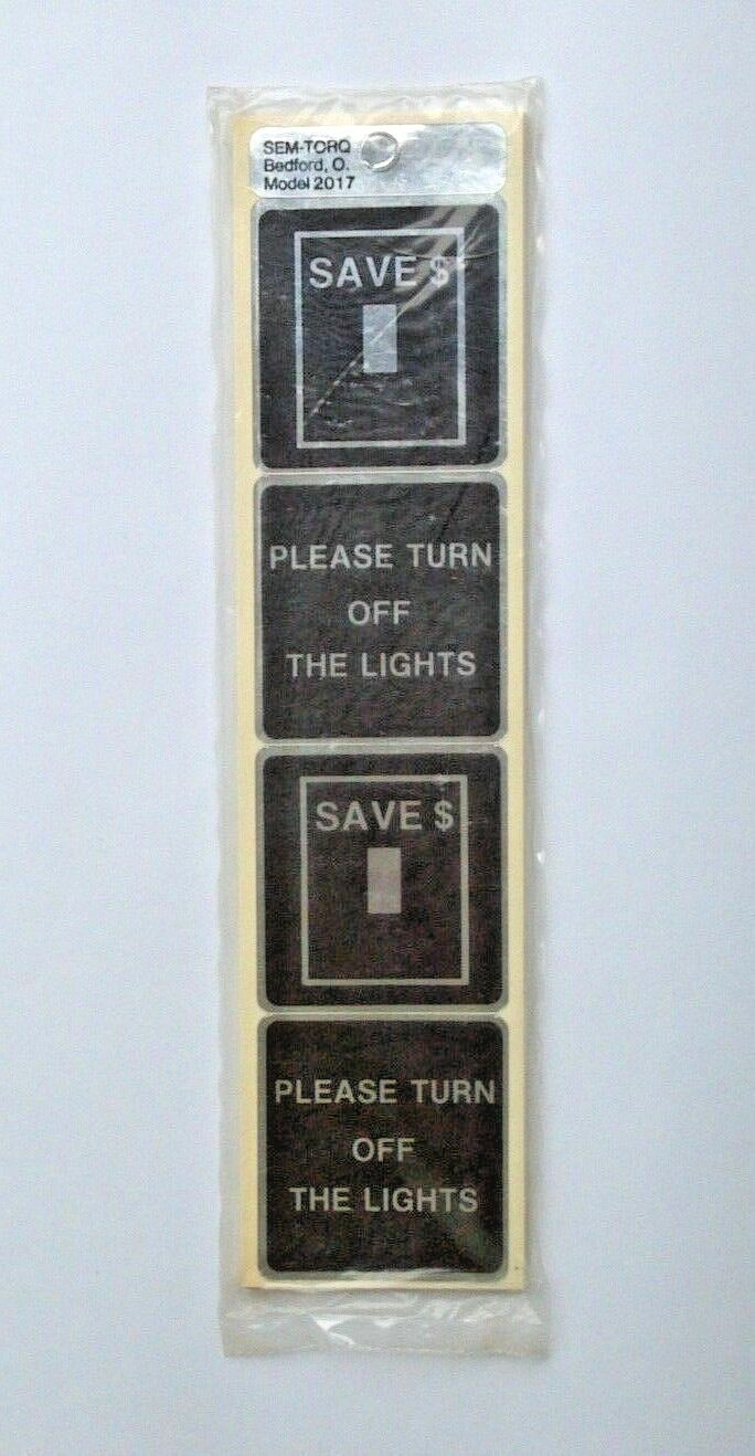 10 Pack PLEASE TURN OFF LIGHTS 1-7/8″x 8″ Self Adhesive Wall Business Sticker