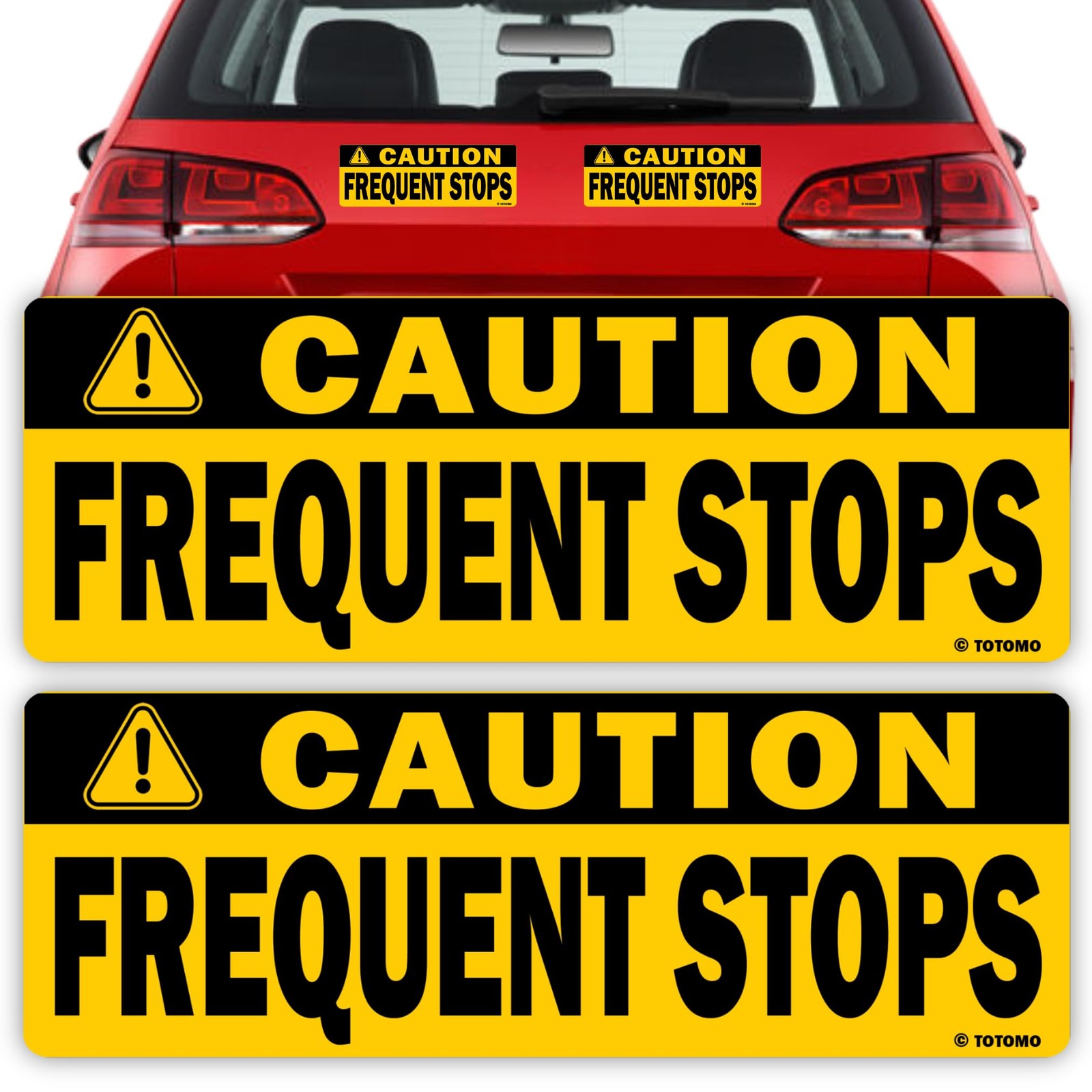 Caution This Vehicle Makes Frequent Stops Magnet 10″X3.5″ Reflective Magnetic…