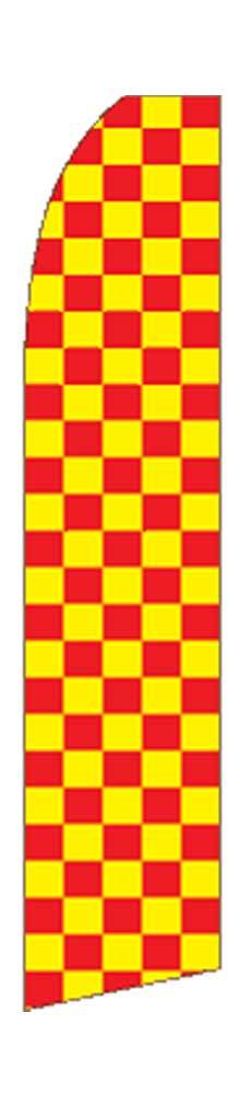 Red Yellow Checkered Flutter Swooper Advertising Sign 2.5’ Wide Banner Flag Only