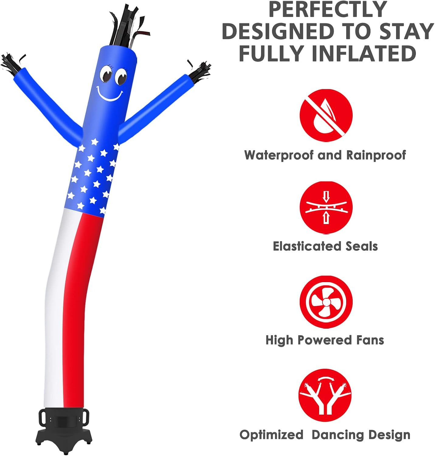 10Ft Inflatable Dancer Waving Tube Man Puppet for Store Sign (Us-Flag)