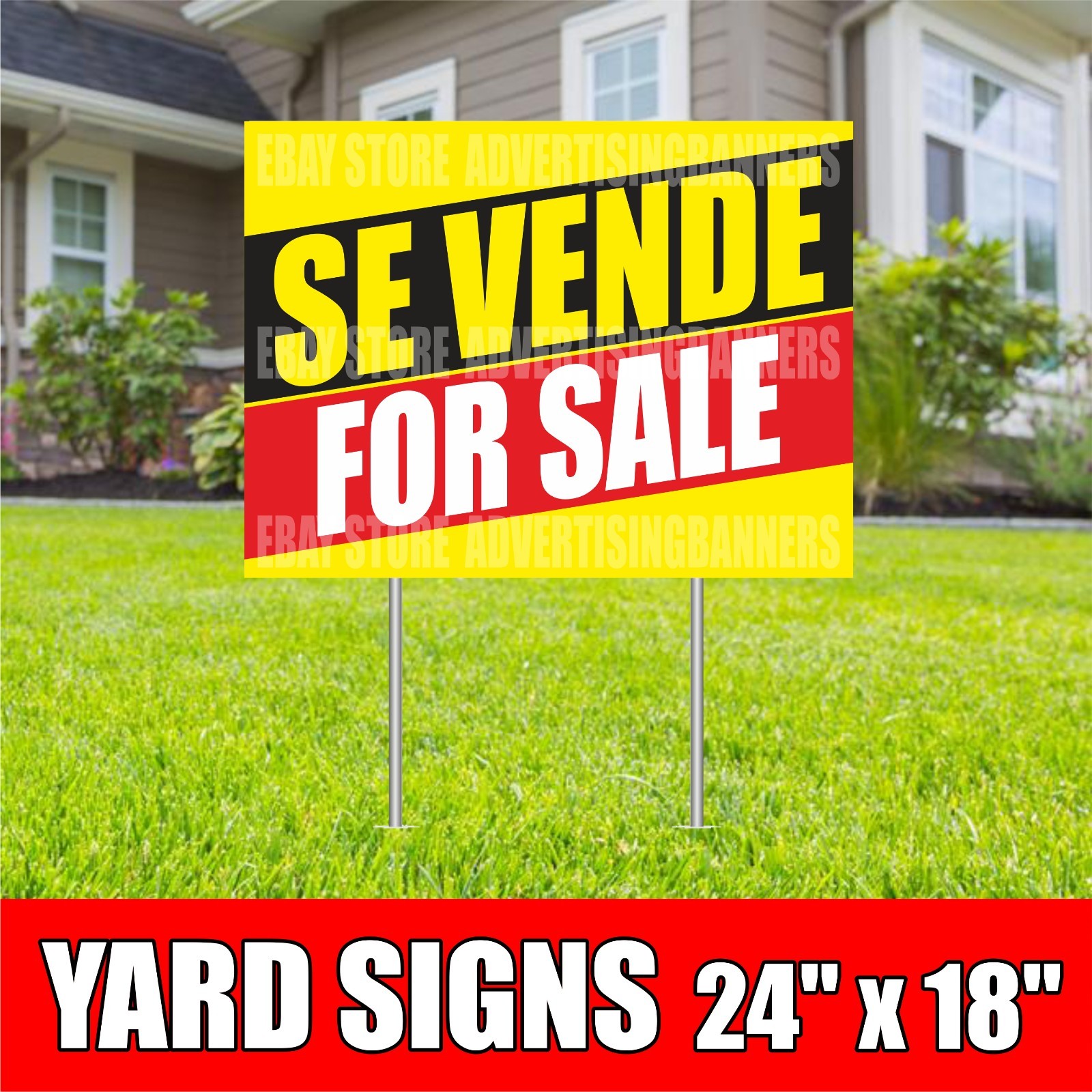 SE VENDE FOR SALE Yard Sign with H-Stakes space home realtor estate rent lease