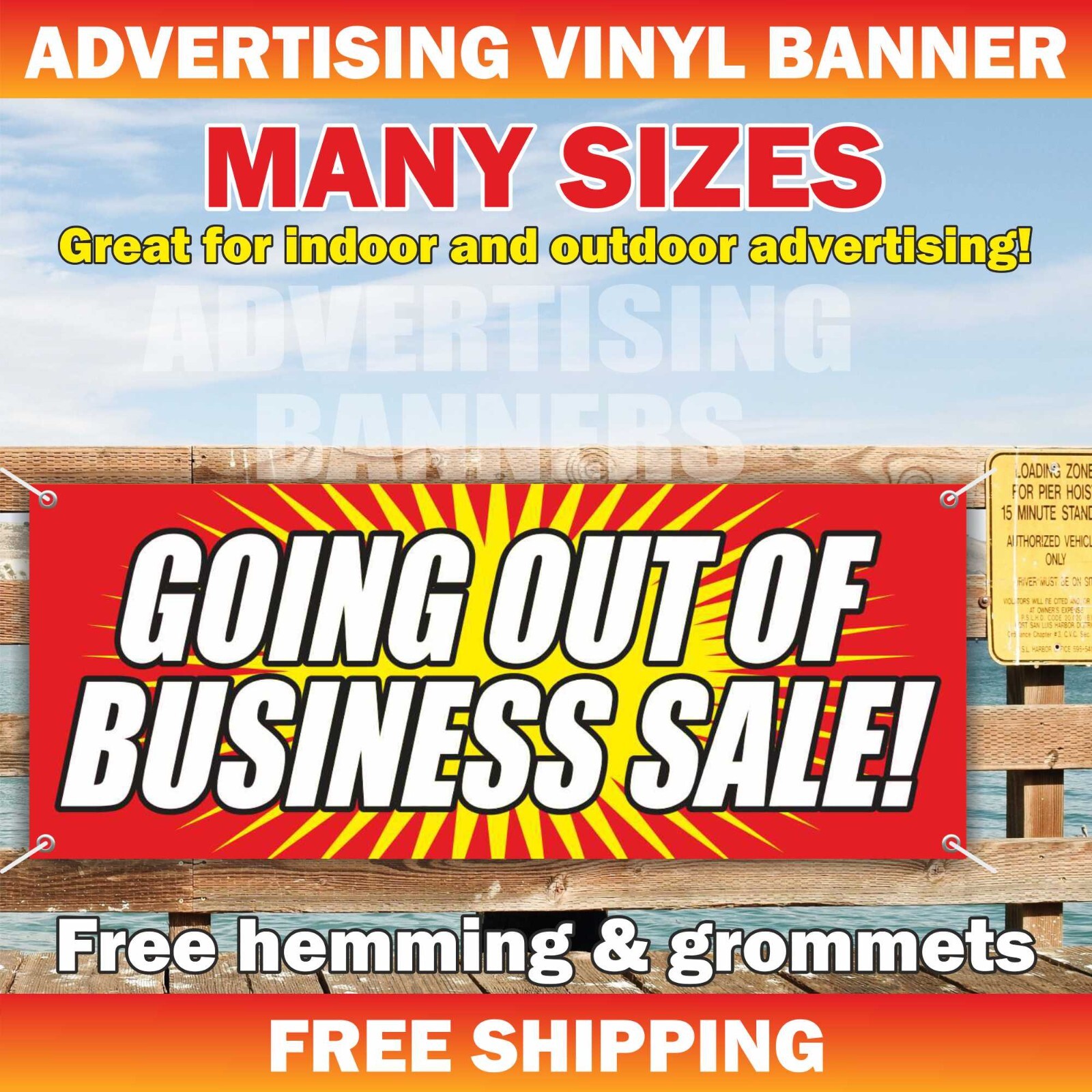 GOING OUT OF BUSINESS SALE Advertising Banner Vinyl Mesh Sign Store Closing Sale