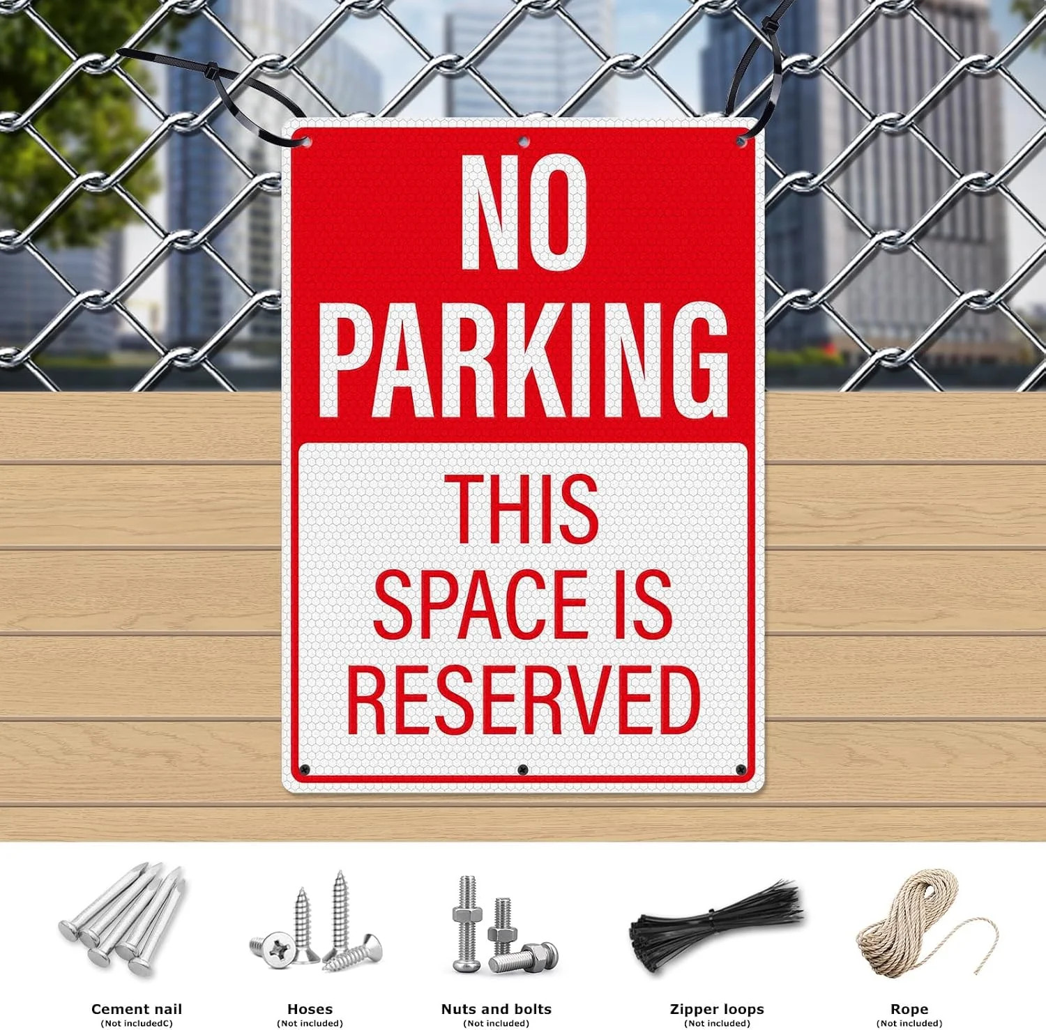 2 Pack No Parking This Space Is Reserved Sign 10 × 14 Inches Reflective Waterpro