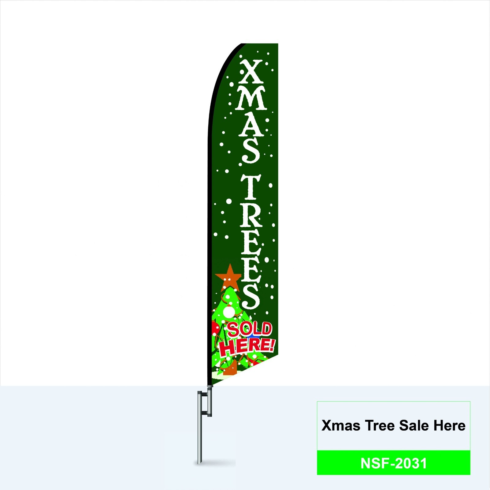 12ft Happy Holidays Christmas Tree Feather Flag Sale Outdoor Advertisement