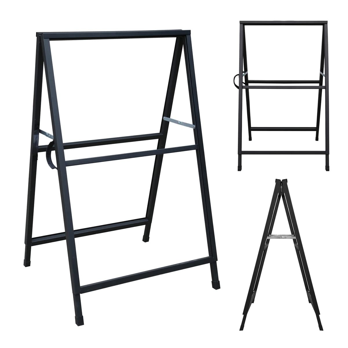 Heavy Duty A-Frame Sidewalk Sign 24×36 Inch Steel Double-Sided Pavement Display