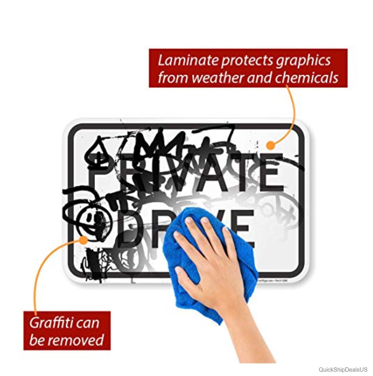 Private Drive Sign 12 x 18 Aluminum Reflective Black on White Engineer Grade
