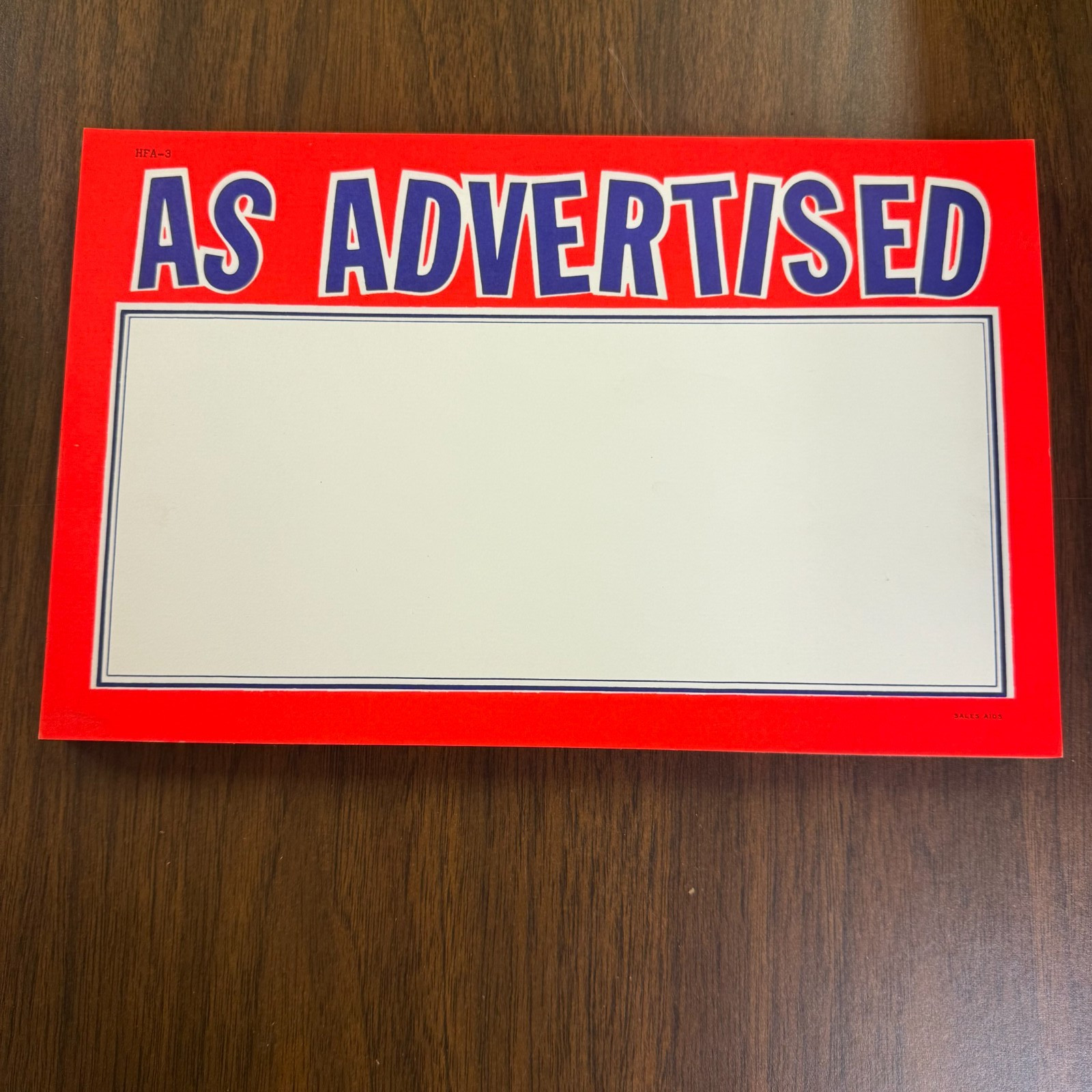 NEON Red As Advertised Shelf Signs Price Display Cards-11″W x7″H -53 signs
