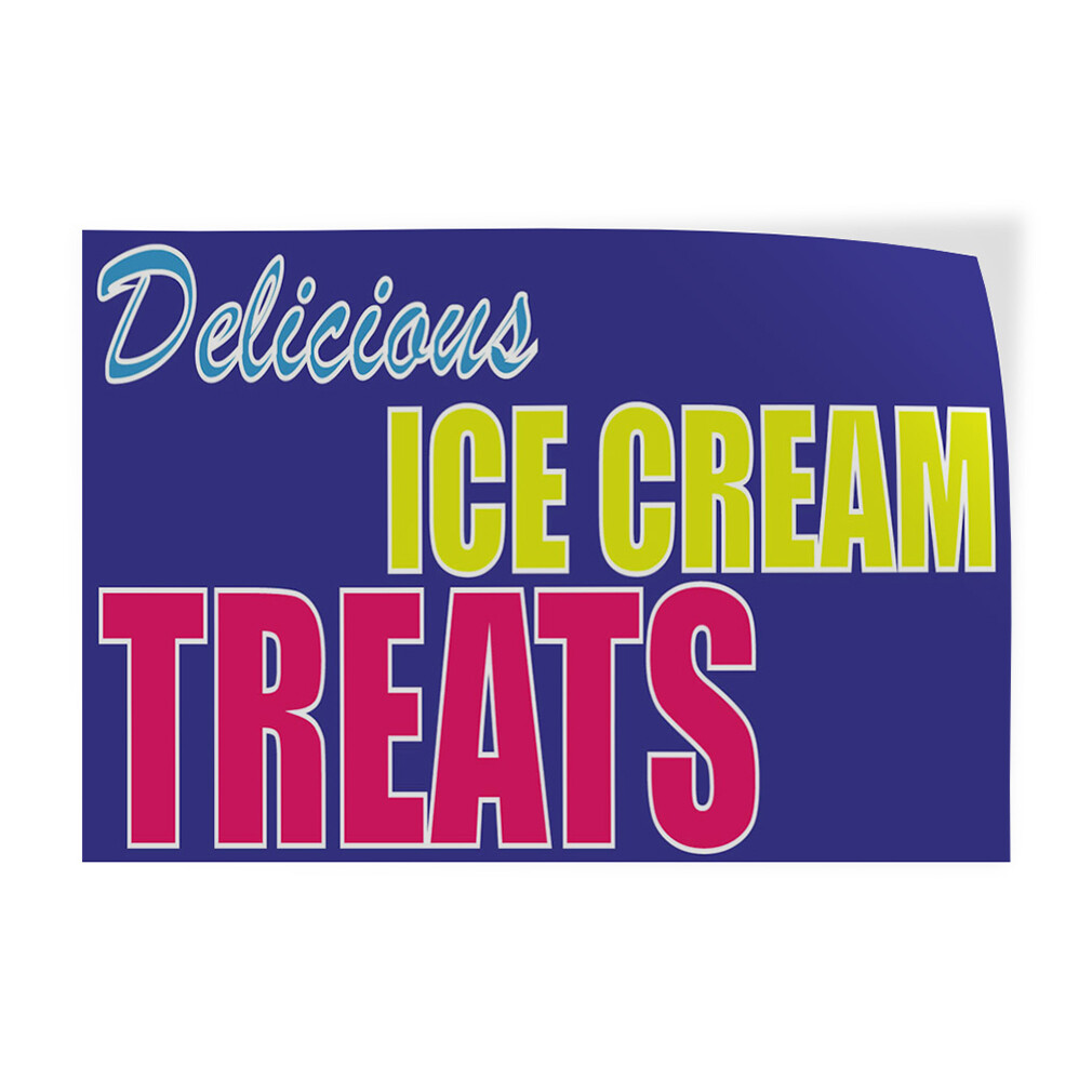 Decal Stickers Delicious Ice Cream Treats Vinyl Store Sign Label Retails