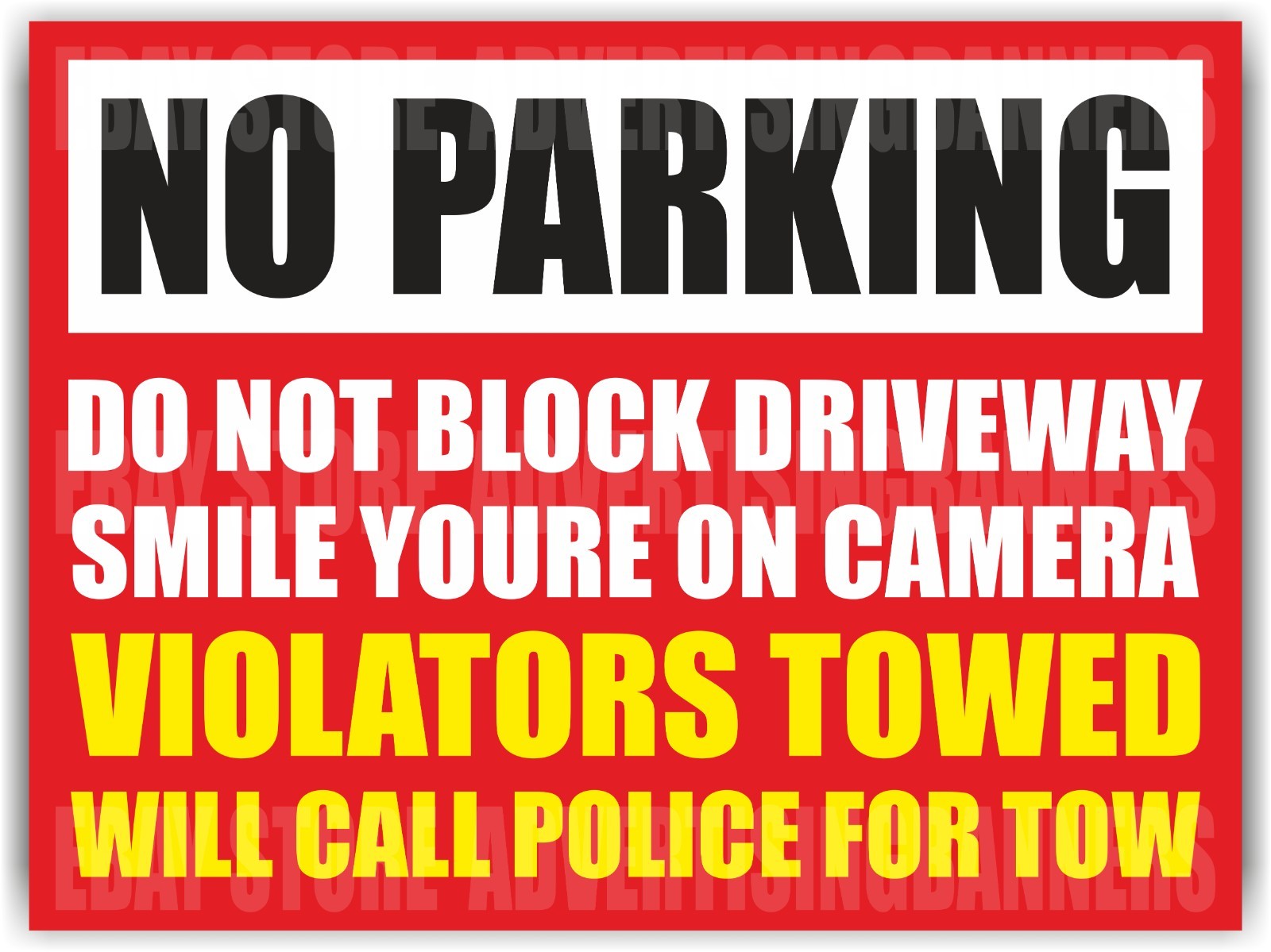 NO PARKING Yard Sign with H-Stakes Lawn Sign DO NOT BLOCK DRIVEWAY TOWED