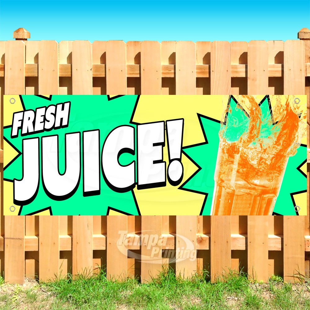 FRESH JUICE Advertising Fruit Drinks Food Vinyl Banner Flag Sign USA SB11271