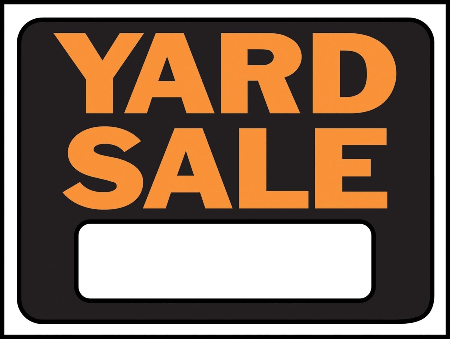 Yard Sale Plastic Sign 8.5″ x 12″ Orange/Black, 1 Piece